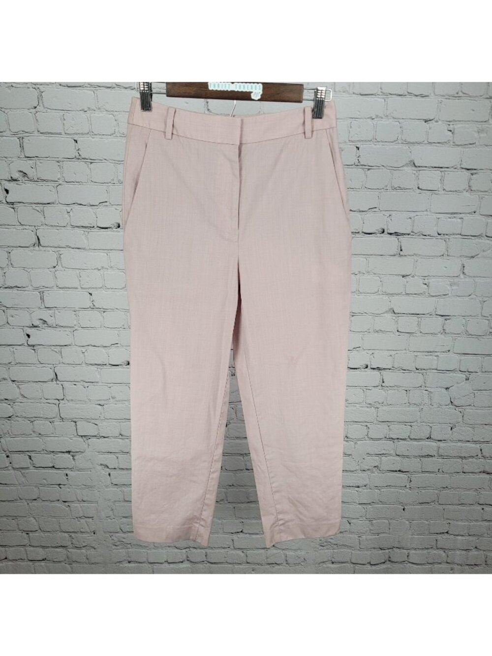 Tibi Nordstrom Pink Wool Stretch High Rise Ankle Dress Pants Size 2 (26x25)
